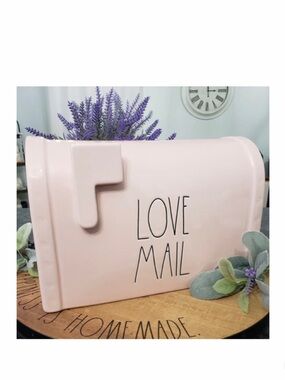 NEW Rae Dunn Pink Love Mail Box Valentine’s Day Home Decor Ceramic